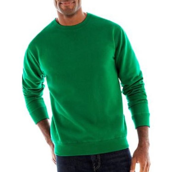 St, John's Bay Ultimate Green Fleece Sweatshirt - Picture 1 of 2